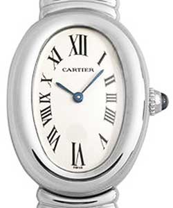 Baignoire in White Gold on White Gold Braclet with Silver Dial