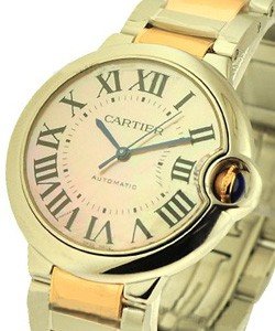 Ballon Bleu - Medium Automatic in Steel and Rose Gold on Steel and Rose Gold Bracelet with Pink MOP Dial