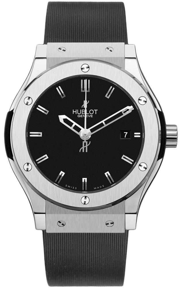 Classic Fusion 42mm in Zirconium on Black Rubber Strap with Black Dial