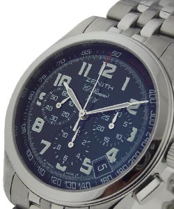Zenith El Primero Chronograph HW Steel Bracelet with Black Dial and Arabic numerals