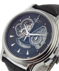 Chronomaster XXT Open Grande Date in Steel on Black Alligator Leather Strap with Burgundy/Brown Dial Partial Skeletonized