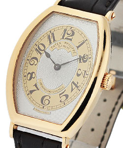 Chronometro Ref 5098R Gondolo in Rose Gold on Black Alligator Leather Strap with Silver Guilloched Dial