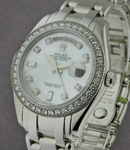 Masterpiece Day Date with Platinum Diamond Bezel on Pearlmaster Bracelet with White MOP Diamond Dial