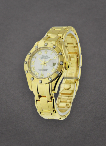Pre-Owned Rolex 80318 Masterpiece 29mm in Yellow Gold with 12 Diamond Bezel 80318