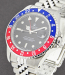 GMT Master 40mm in Steel with Blue and Red Bezel on Jubilee Bracelet with Black Dial