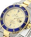 Submariner 2-Tone in Steel with Yellow Gold Blue Bezel on Oyster Bracelet With Champagne Serti Diamond Dial