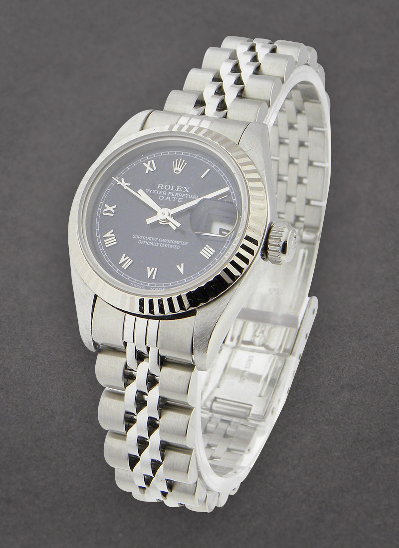 Pre-Owned Rolex Lady's Datejust in Steel with White Gold Fluted Bezel