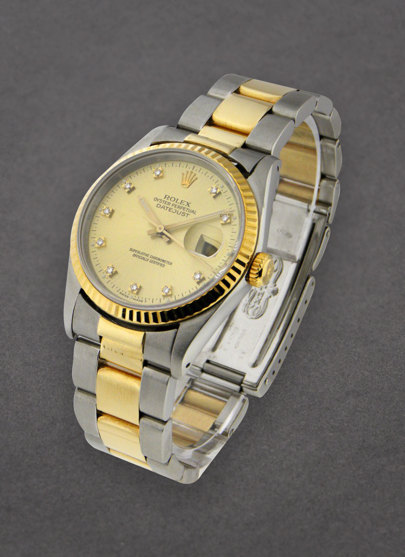 Pre-Owned Rolex Datejust 36mm 2-Tone with Yellow Gold Fluted Bezel 