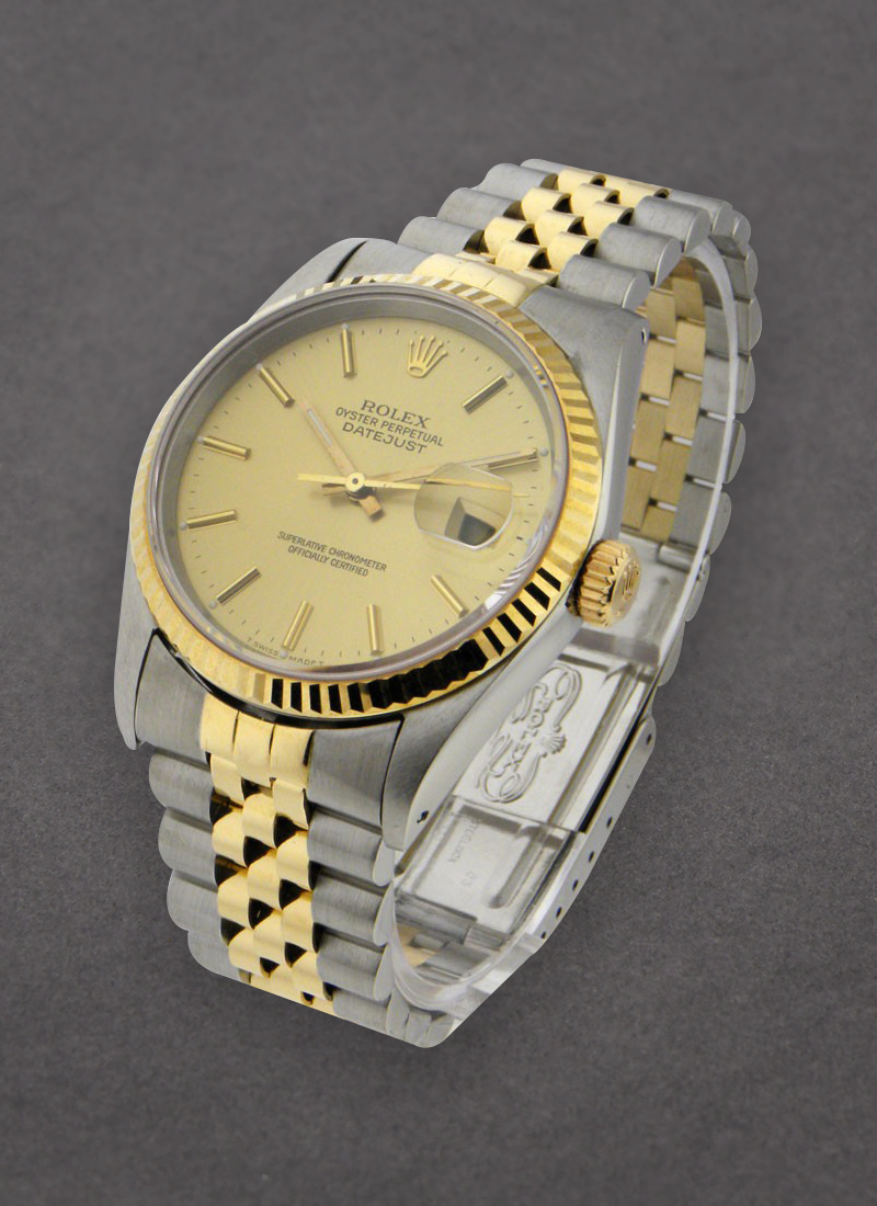 Pre-Owned Rolex 2-Tone Datejust 36mm with Yellow Gold Fluted Bezel