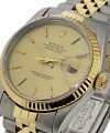 2-Tone Datejust 36mm with Yellow Gold Fluted Bezel on Jubilee Bracelet with Champagne Stick Dial