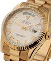 President Day-Date in Rose Gold with Fluted Bezel on President Bracelet with White Roman Dial