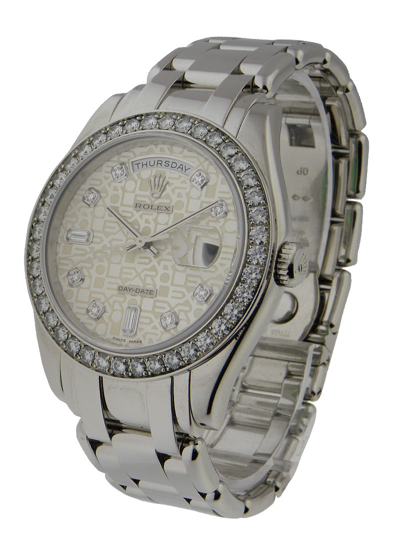 Pre-Owned Rolex Masterpiece Day Date with Platinum  Diamond Bezel