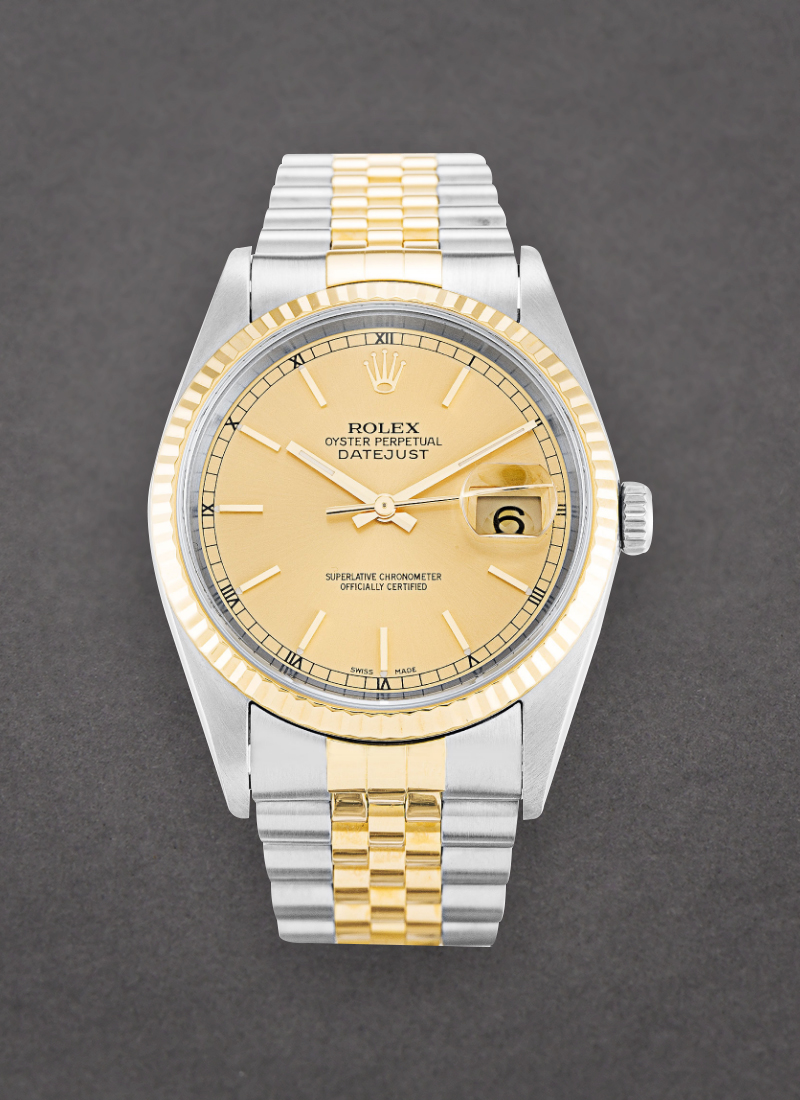 Pre-Owned Rolex 2-Tone Datejust 36mm with Yellow Gold Fluted Bezel