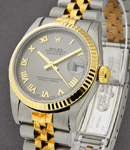 2-Tone Midsize Datejust Fluted Bezel - Rhodium Roman Dial