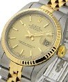 2-Tone Mid Size Datejust with Yellow Gold - Fluted Bezel on Jubilee Bracelet with Champagne Stick Dial