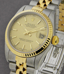 2-Tone Mid Size Datejust with Yellow Gold - Fluted Bezel on Jubilee Bracelet with Champagne Stick Dial