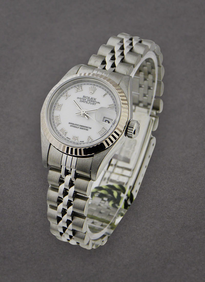 Pre-Owned Rolex Lady's Datejust in Steel with White Gold Fluted Bezel