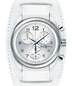 Vintage Medium Chronograph Steel on Leather Strap with Grey Dial