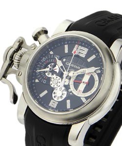 Chronofighter RAC in Steel on Black Rubber Strap with Black and Skeleton Dial