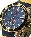 Maxi Marine Diver Hammershark  Titanium and Rose Gold on Strap with Blue Dial - 350pcs