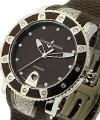 Lady Diver with Diamond Bezel and Lugs Steel on Strap with Brown Diamond Dial
