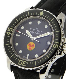 Tribute to Fifty Fathoms in Stainless Steel on Black Fabric Strap with Black Dial