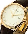 Villeret Ultra Slim 40mm in Rose Gold on Brown Crocodile Leather Strap with Ivory Dial