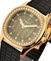5068R - Lady's Aquanaut Luce Rose Gold with Diamond Bezel on Chocolate Rubber Strap with with Chocolate Dial