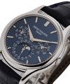 5140P - Ultra Thin Perpetual Calendar Platinum on Strap with Blue Sunburst Dial