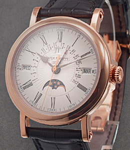 5159r Perpetual Calendar Retrograde on Black Crocodile  Leather Strap with Silver Dial