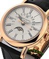 Perpetual Calendar Retrograde 38mm Automatic in Rose Gold on Black Crocodile  Leather Strap with Silver Dial