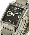 Vintage 1945 Lady's Petite Seconde with Diamond Bezel Steel on Strap with Black Dial