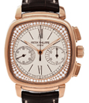 7071R Lady's First Chronograph with Diamond Flange Dial Rose Gold on Strap with White Opaline Dial