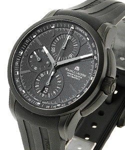 Pontos Chronograph 43mm in Steel on Black Rubber Strap with Black Dial