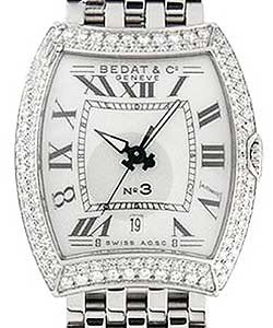 No. 3 in Steel with 2 Row Diamond Case on Steel Bracelet  with MOP Dial
