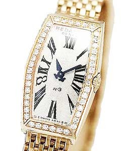 No. 3 - Ref 386 in Rose Gold with Diamond Bezel on Rose Gold Bracelet with Silver Dial