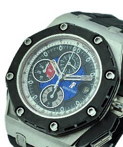 Royal Oak Offshore Grand Prix - Limited to 75 pcs Platinum on Strap with Black & Blue Dial