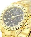 Daytona in Yellow Gold on Yellow Gold Oyster Bracelet with Blue Arabic Dial