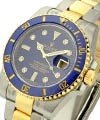 Submariner 2 Tone in Steel with Blue Ceramic Bezel on Steel and Yellow Gold Oyster Bracelet with Blue Diamond Dial