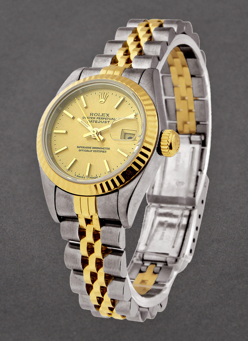 Pre-Owned Rolex 2-Tone Datejust with Yellow Gold Fluted Bezel 26mm