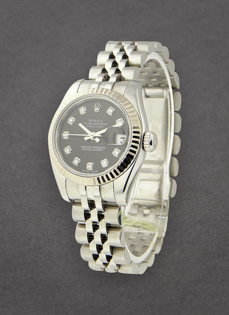 Pre-Owned Rolex Lady's Datejust in Steel with White Gold Fluted Bezel