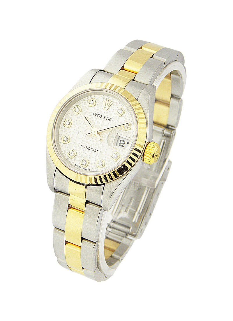 Pre-Owned Rolex Lady''s 2-Tone Datejust in Steel with Yellow Gold Fluted Bezel