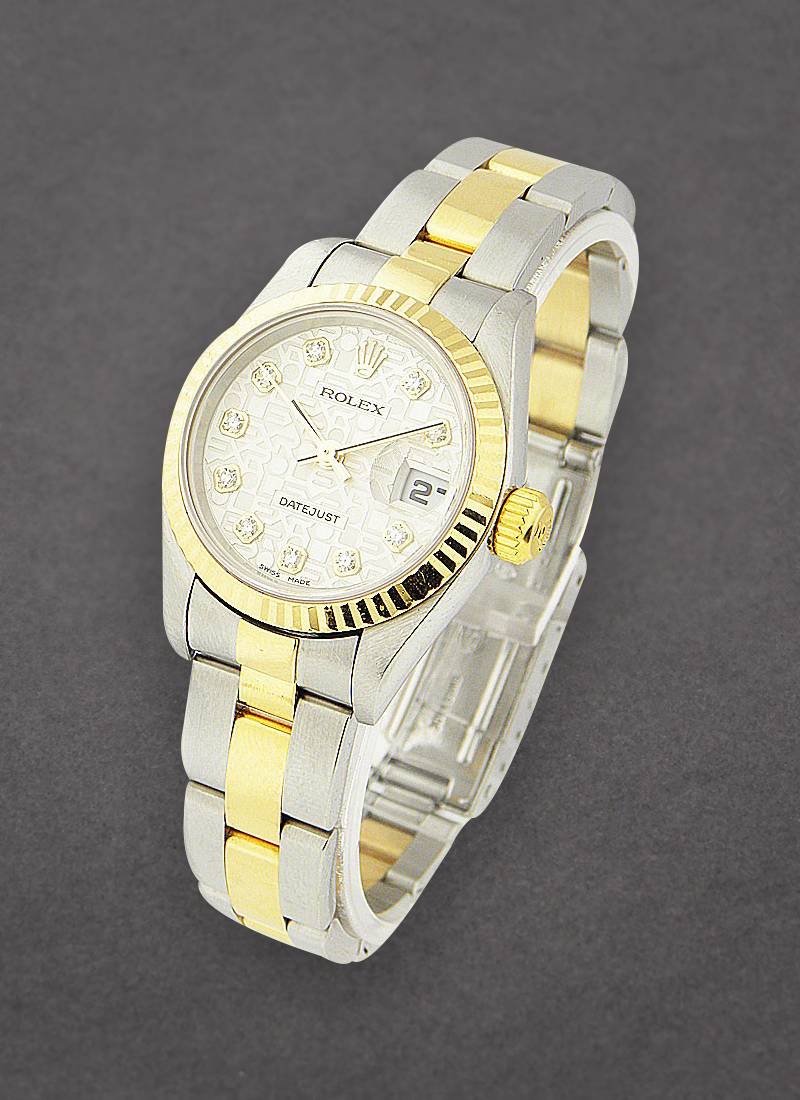 Pre-Owned Rolex Lady''s 2-Tone Datejust in Steel with Yellow Gold Fluted Bezel