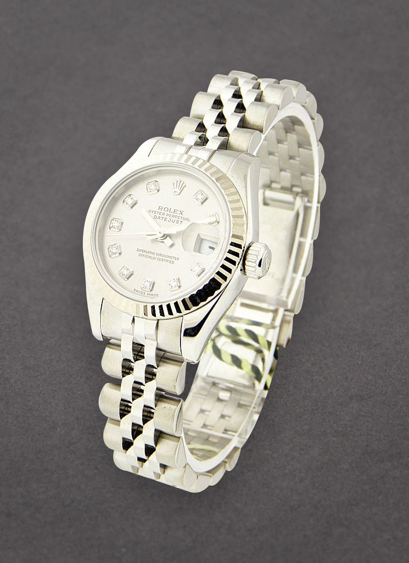 Pre-Owned Rolex Lady's Datejust in Steel with White Gold Fluted Bezel