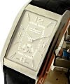 Masterpiece Rectangular Petite Seconde Steel on Strap with Silver Dial