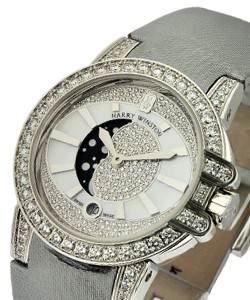 Ocean Lady Moon Phase White Gold on Rubber with MOP Diamond Dial