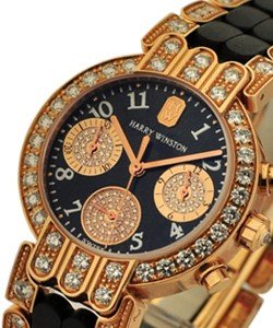 Premier Midsize Chronograph with Diamonds Rose Gold on Strap with Black Dial - Discontinued