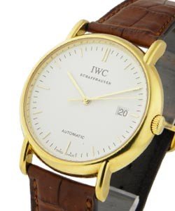 Portofino Automatic in Yellow Gold 34mm Yellow Gold on Strap with Silver Dial