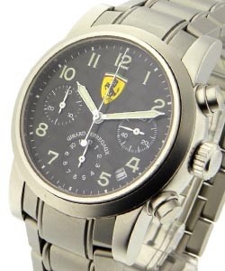 Ferrari Chronograph Mens 38mm Automatic in Steel Steel on Bracelet with Black Dial 