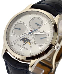 Master Perpetual Calendar Moon Phase White Gold on Strap with Rhodium Dial